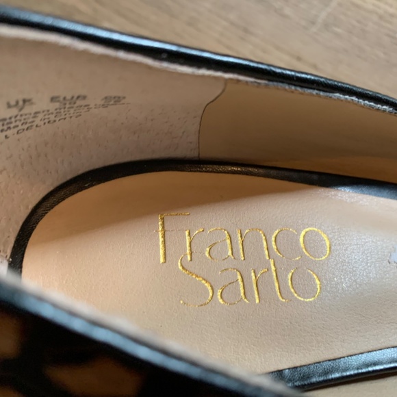 Franco Sarto Leopard Print Heels with Black Accents - Picture 3 of 3